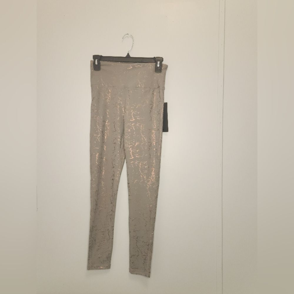 Mono B Gray Marble Foil High Waisted Leggings Size Small NWT